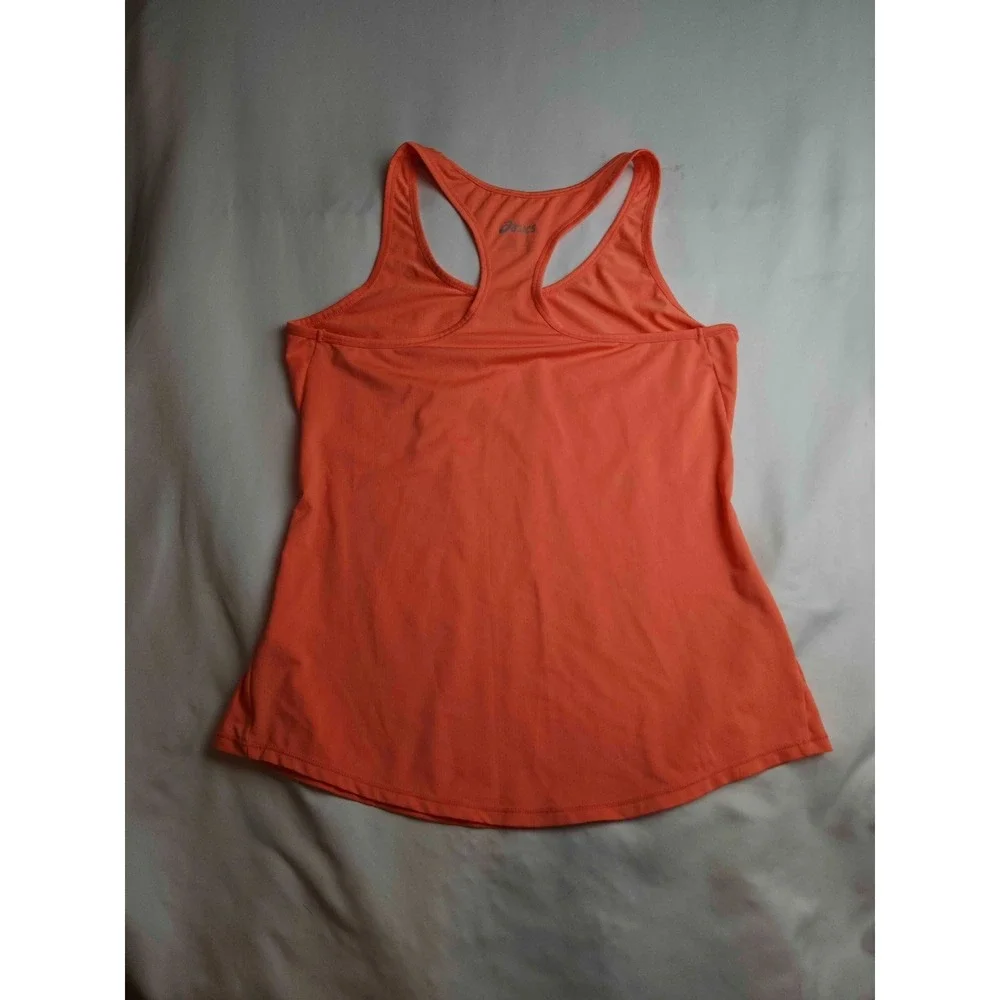 Asics Tank Top Womens Medium Orange Racerback Athletic Performance Workout Gym